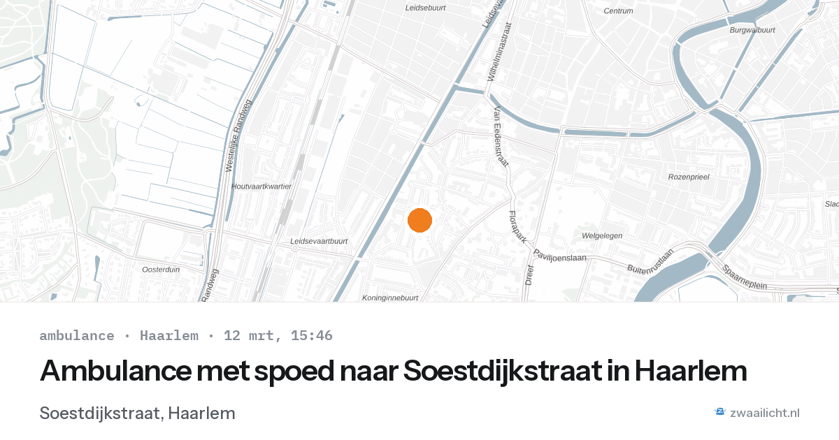 Ambulance met spoed naar Soestdijkstraat in Haarlem — 12 mrt 2026
