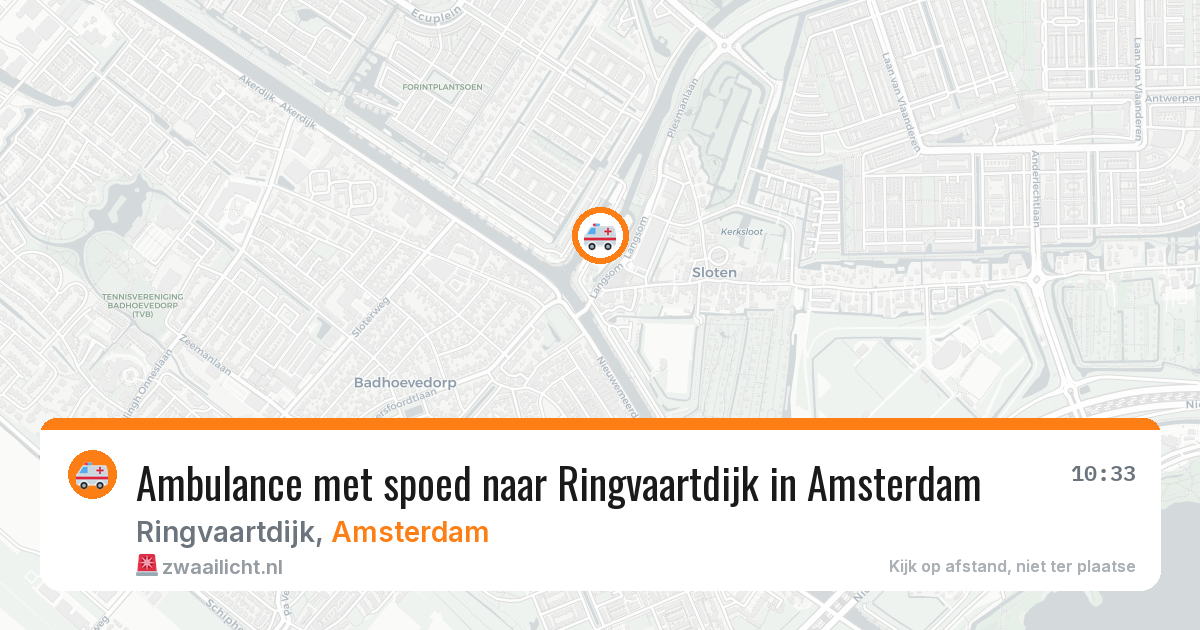 Ambulance met spoed naar Ringvaartdijk in Amsterdam — 8 jul 2026