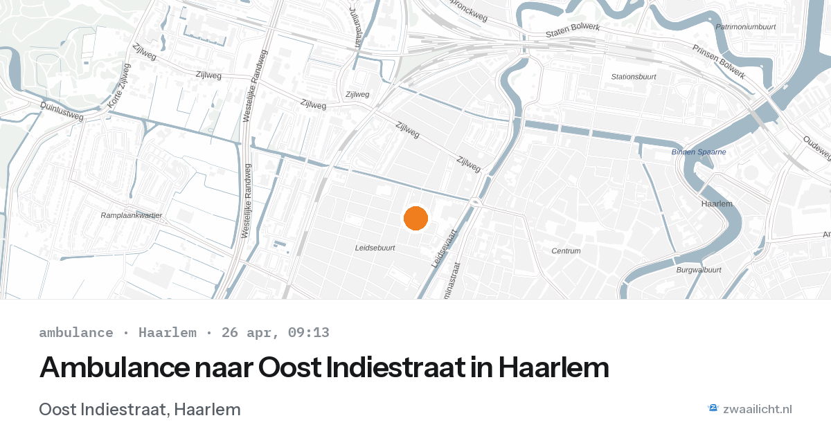 Ambulance naar Oost Indiestraat in Haarlem — 26 apr 2026