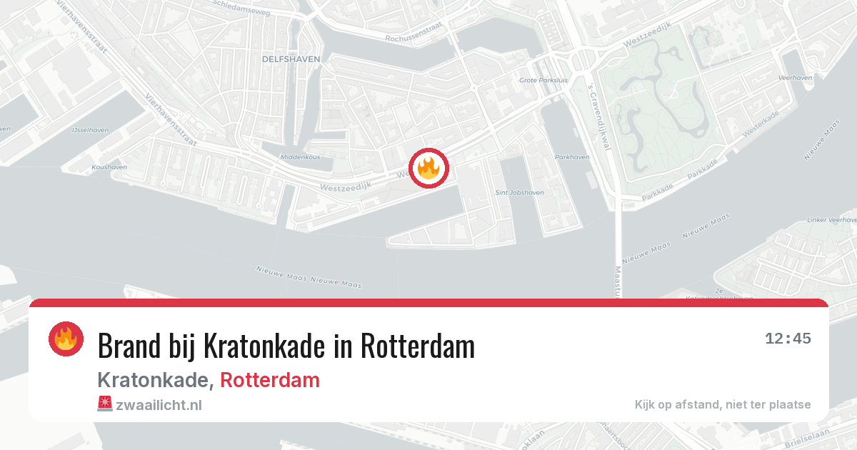Brand bij Kratonkade in Rotterdam — 21 jun 2026