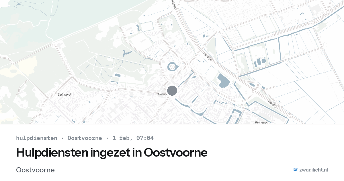 Hulpdiensten ingezet in Oostvoorne — 1 feb 2026 | 🚨 Zwaailicht.nl