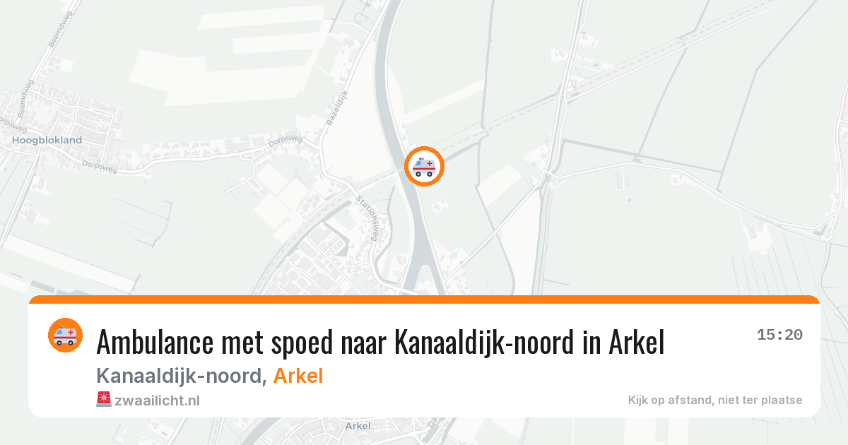 Ambulance met spoed naar Kanaaldijk-noord in Arkel — 13 jun 2026