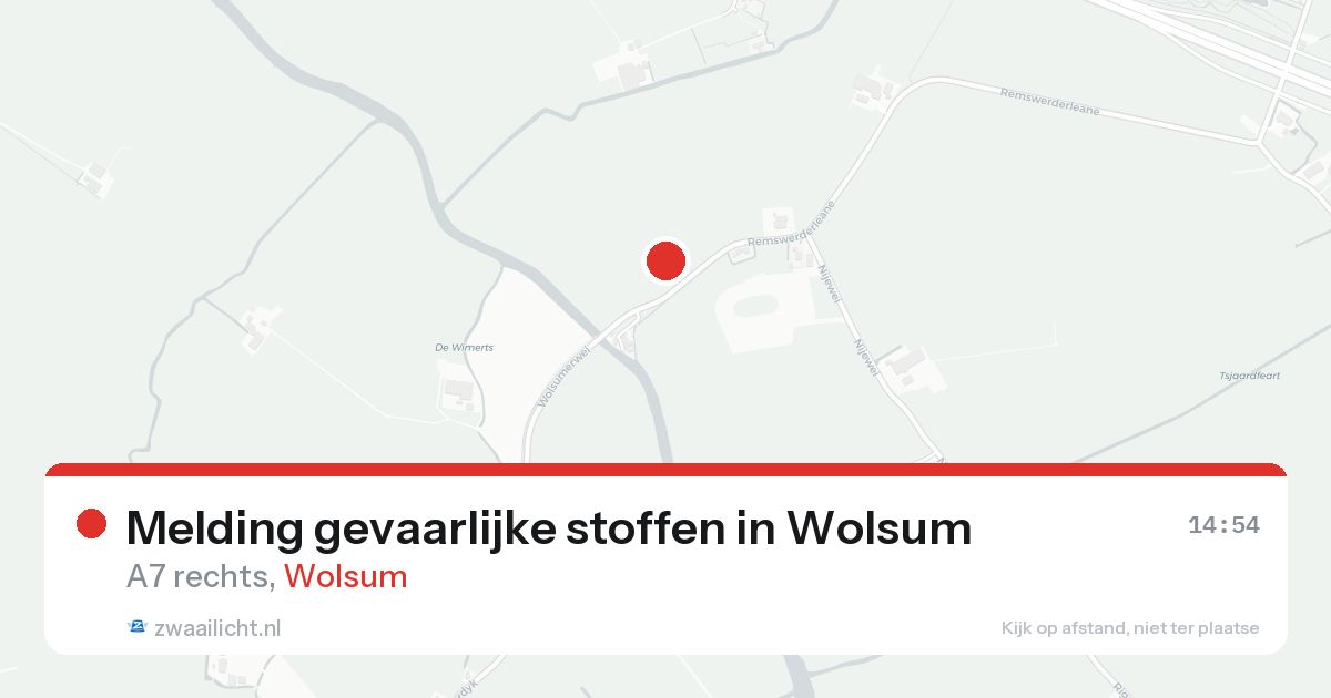 Melding gevaarlijke stoffen in Wolsum — 12 aug 2026