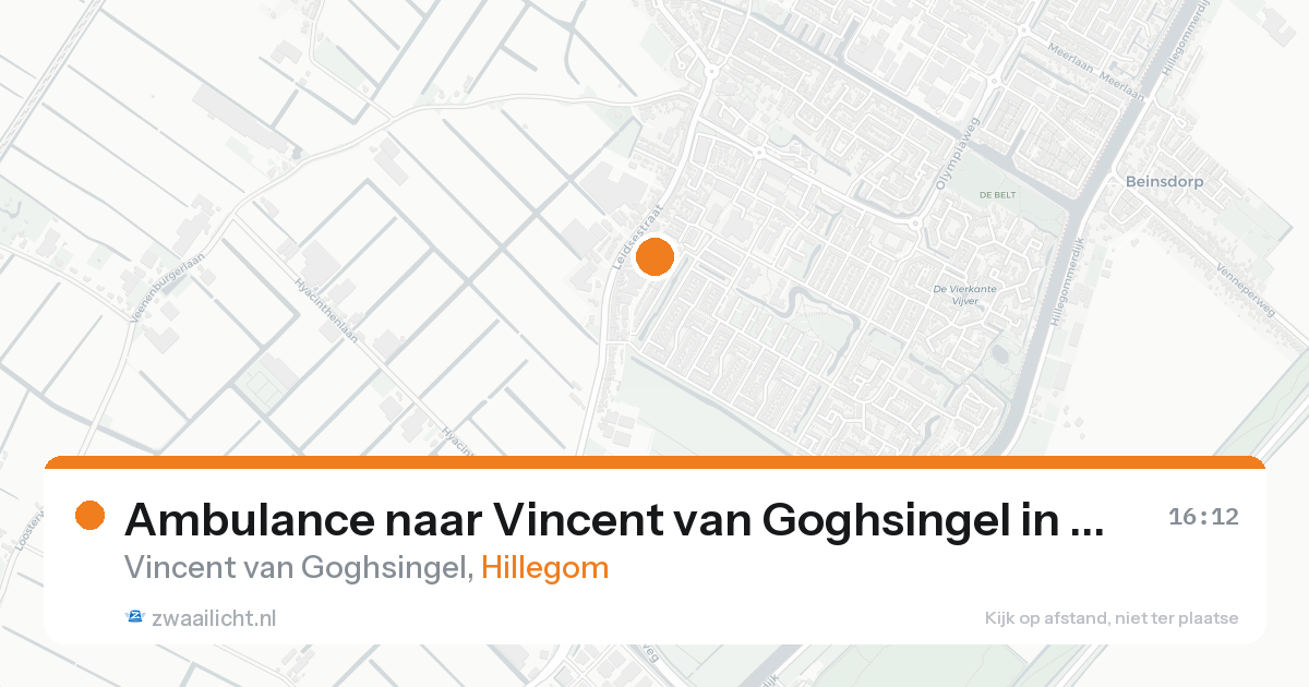 Ambulance naar Vincent van Goghsingel in Hillegom — 16 jun 2026