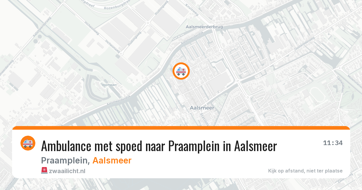 Ambulance met spoed naar Praamplein in Aalsmeer — 11 aug 2026