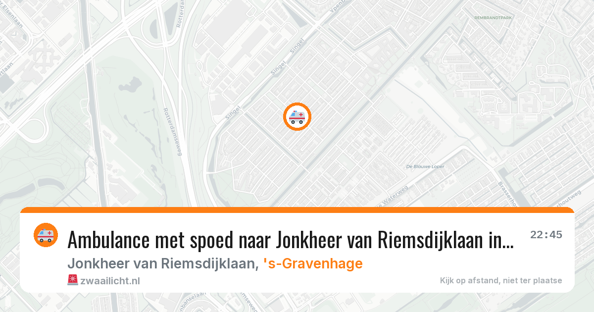 Ambulance met spoed naar Jonkheer van Riemsdijklaan in 's-Gravenhage — 20 mei 2026