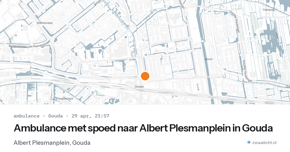 Ambulance met spoed naar Albert Plesmanplein in Gouda — 29 apr 2026