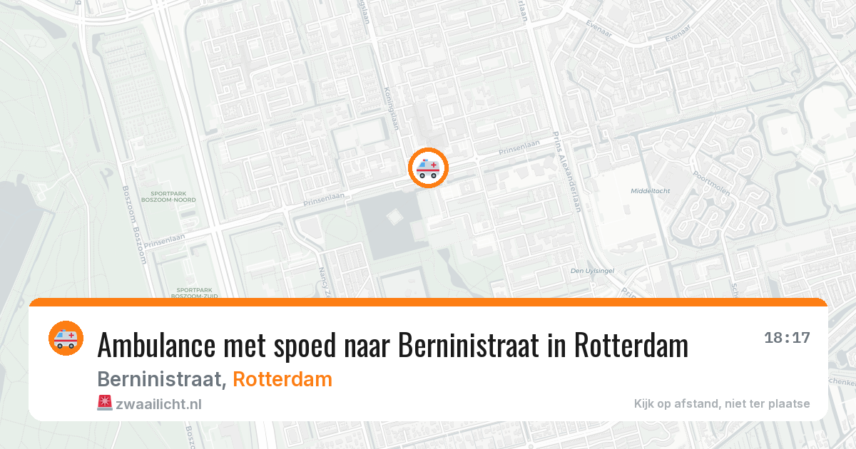 Ambulance met spoed naar Berninistraat in Rotterdam — 1 apr 2026