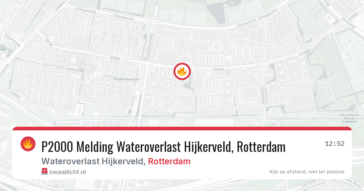 P2000 Melding Wateroverlast Hijkerveld, Rotterdam — 8 feb 2026