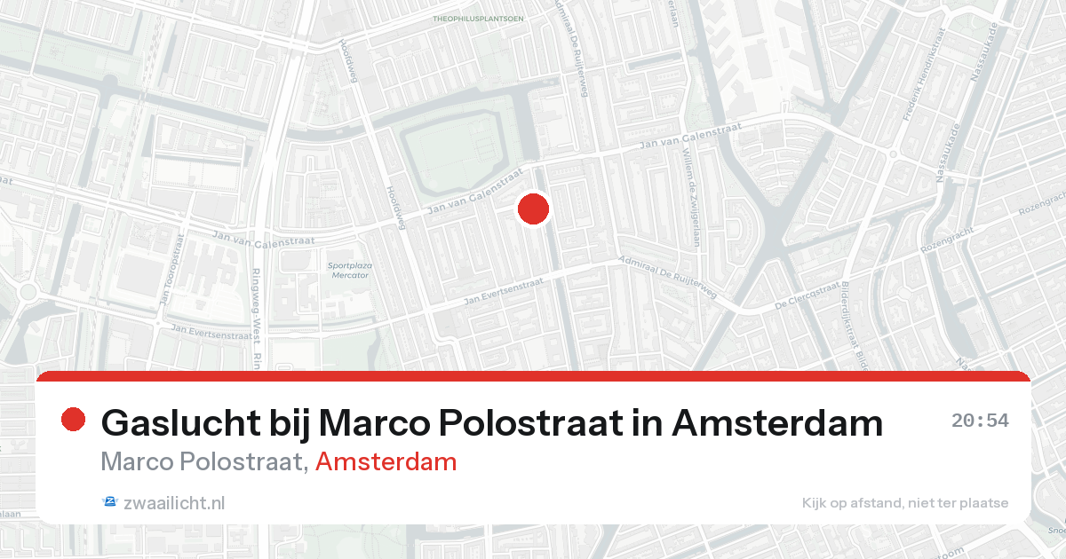 Gaslucht bij Marco Polostraat in Amsterdam — 6 jun 2026