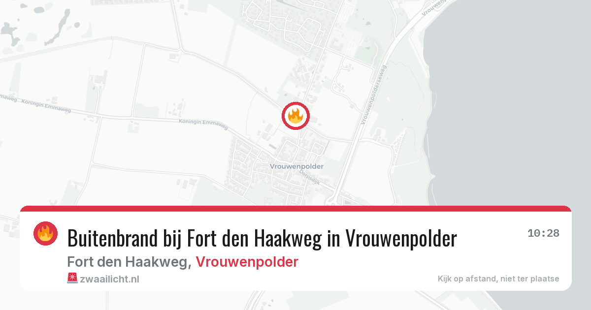 Buitenbrand bij Fort den Haakweg in Vrouwenpolder — 7 jun 2026