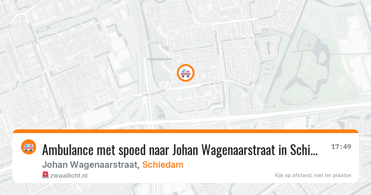 Ambulance met spoed naar Johan Wagenaarstraat in Schiedam — 16 mrt 2026