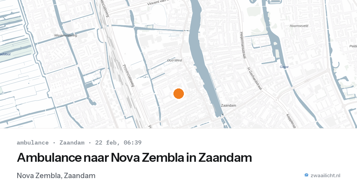 Ambulance naar Nova Zembla in Zaandam — 22 feb 2026