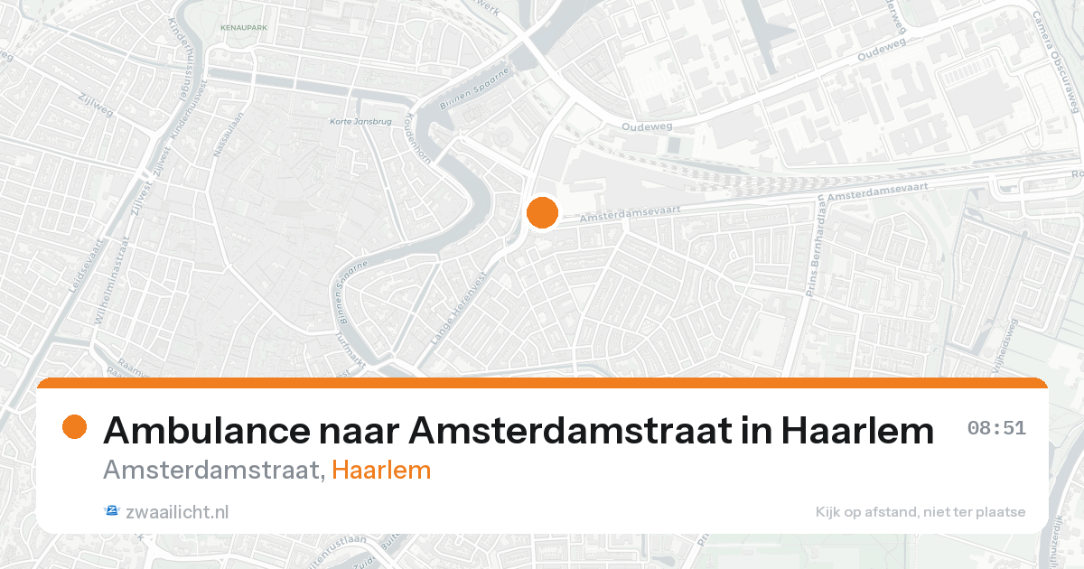 Ambulance naar Amsterdamstraat in Haarlem — 16 aug 2026