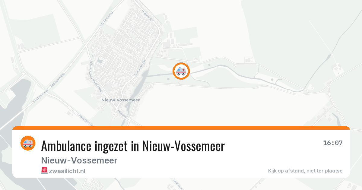 Ambulance ingezet in Nieuw-Vossemeer — 12 aug 2026