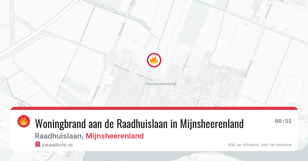 Woningbrand aan de Raadhuislaan in Mijnsheerenland — 25 jun 2026