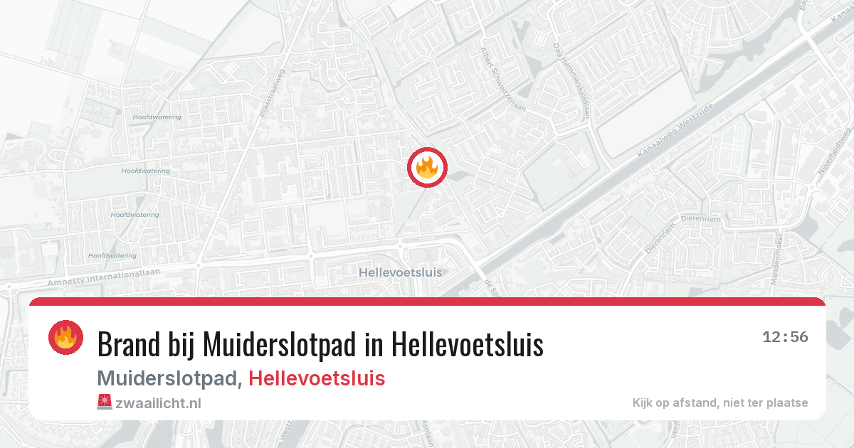 Brand bij Muiderslotpad in Hellevoetsluis — 13 jun 2026