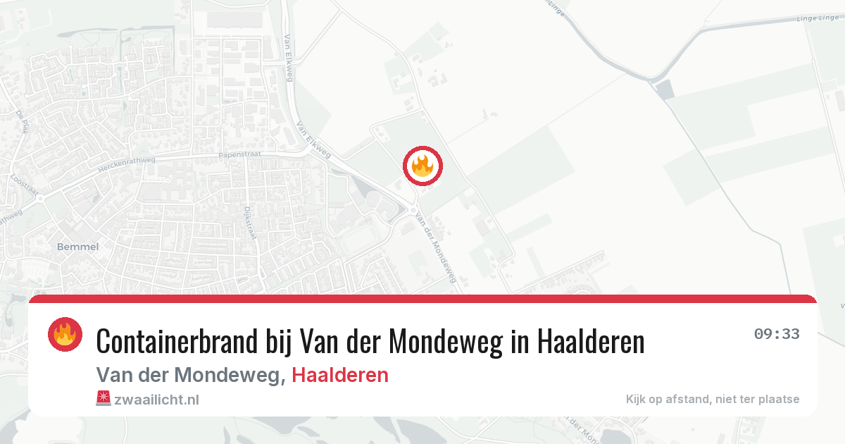 Containerbrand bij Van der Mondeweg in Haalderen — 2 jul 2026