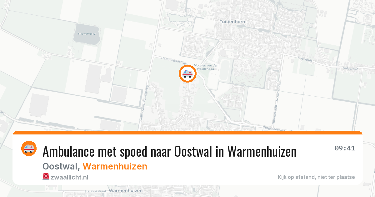 Ambulance met spoed naar Oostwal in Warmenhuizen — 2 mei 2026