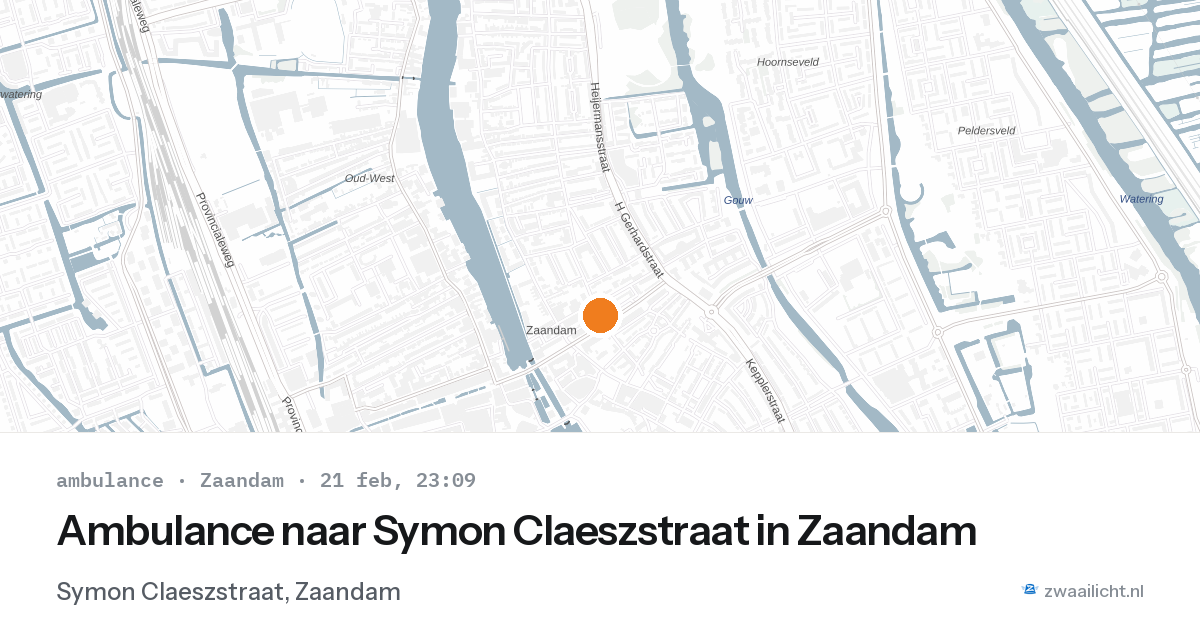 Ambulance naar Symon Claeszstraat in Zaandam — 21 feb 2026