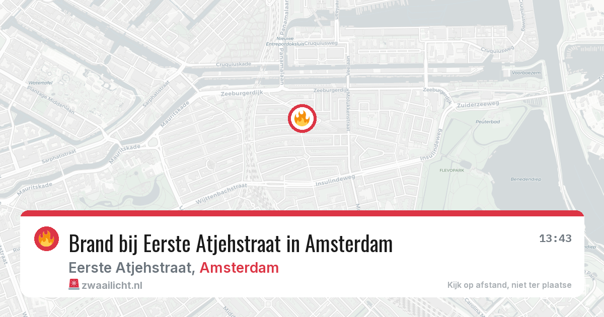 Brand bij Eerste Atjehstraat in Amsterdam — 27 jul 2026