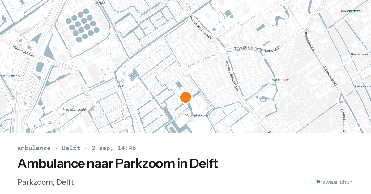 Ambulance naar Parkzoom in Delft — 2 sep 2026