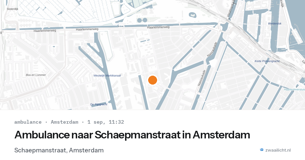 Ambulance naar Schaepmanstraat in Amsterdam — 1 sep 2026