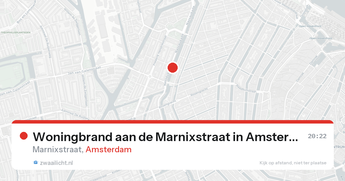 Woningbrand aan de Marnixstraat in Amsterdam — 16 aug 2026