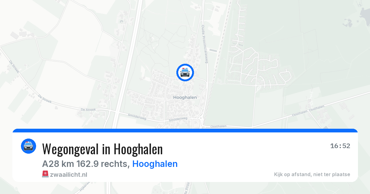 Wegongeval in Hooghalen — 18 jun 2026