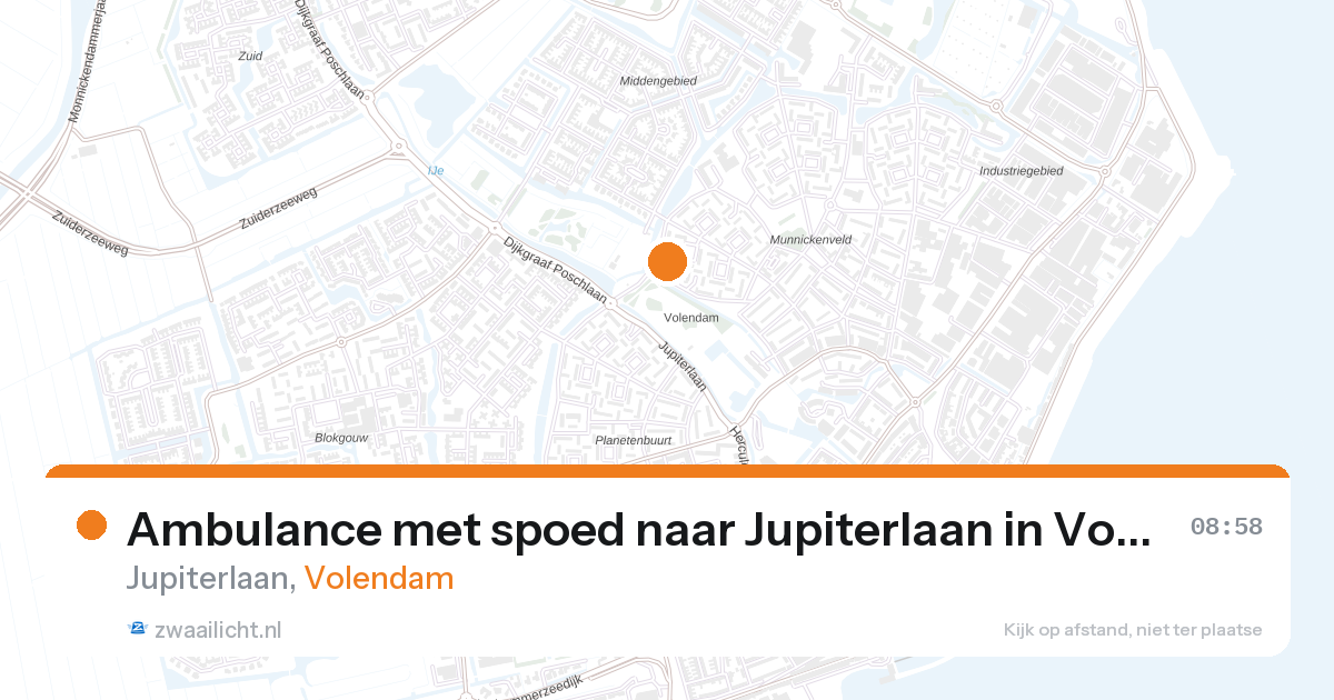 Ambulance met spoed naar Jupiterlaan in Volendam — 28 aug 2026