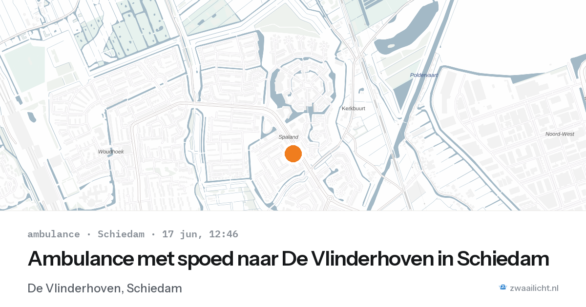 Ambulance met spoed naar De Vlinderhoven in Schiedam — 17 jun 2026