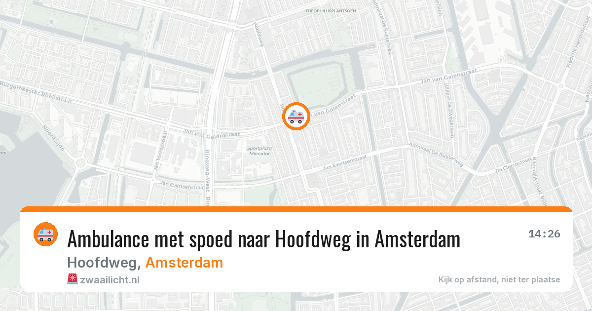 Ambulance met spoed naar Hoofdweg in Amsterdam — 16 mrt 2026