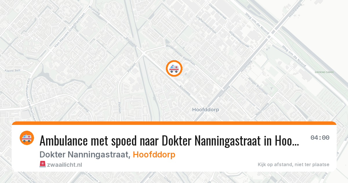 Ambulance met spoed naar Dokter Nanningastraat in Hoofddorp — 18 apr 2026