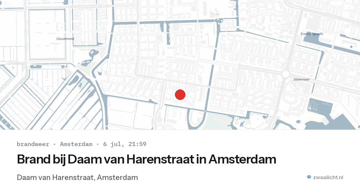 Brand bij Daam van Harenstraat in Amsterdam — 6 jul 2026
