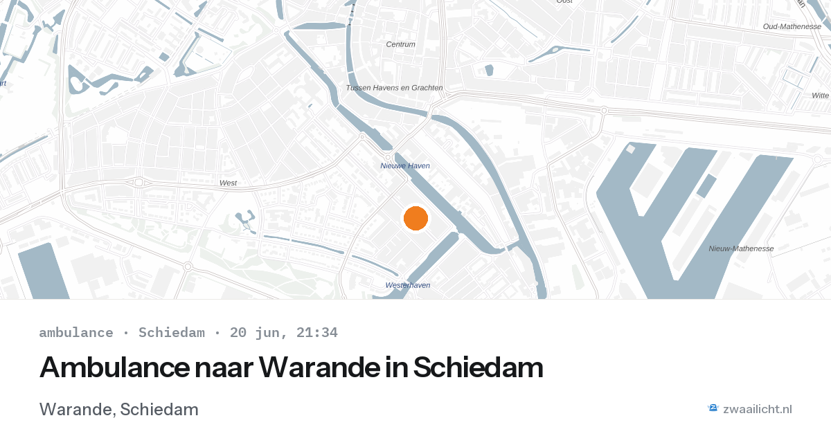 Ambulance naar Warande in Schiedam — 20 jun 2026