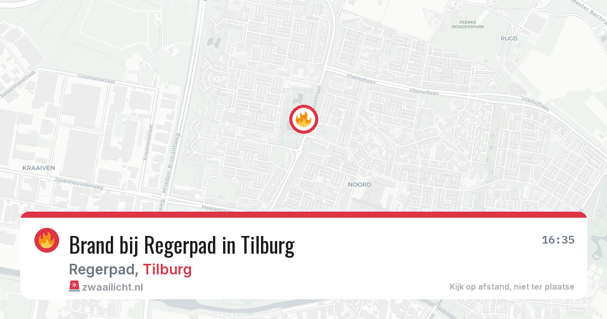 Brand bij Regerpad in Tilburg — 16 mei 2026