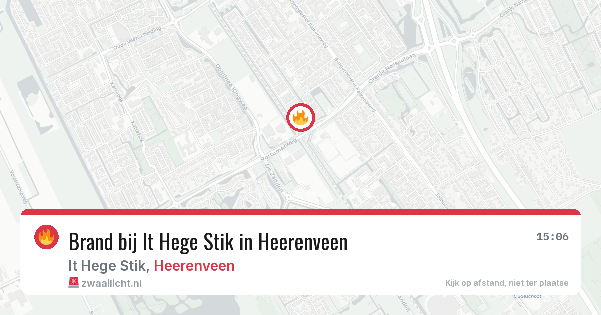Brand bij It Hege Stik in Heerenveen — 25 jun 2026