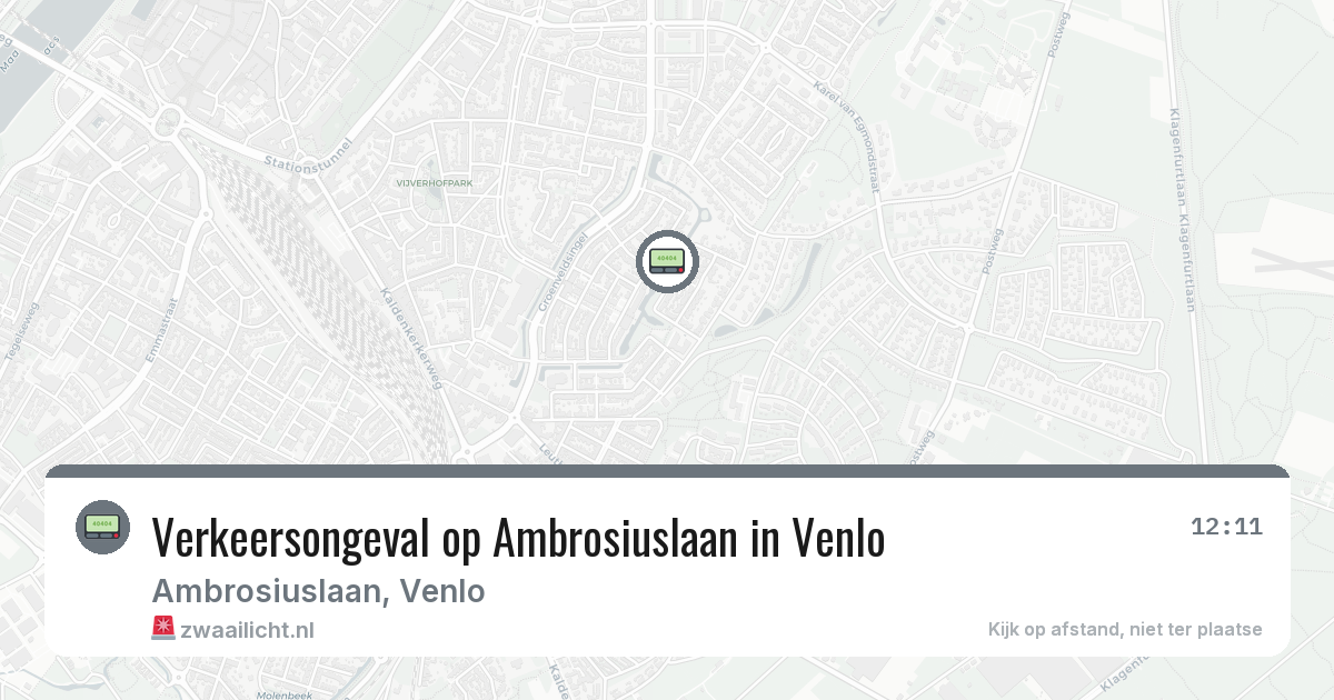 Verkeersongeval op Ambrosiuslaan in Venlo — 11 jul 2026
