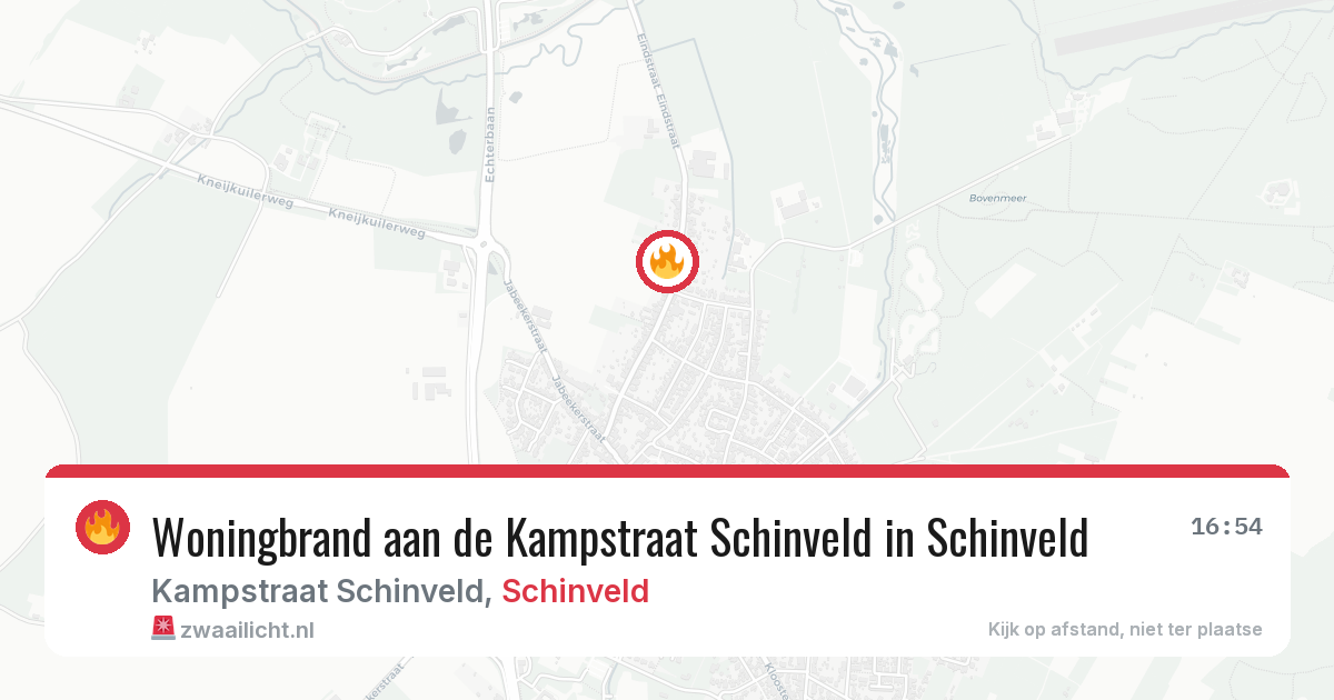Woningbrand aan de Kampstraat Schinveld in Schinveld — 16 jun 2026