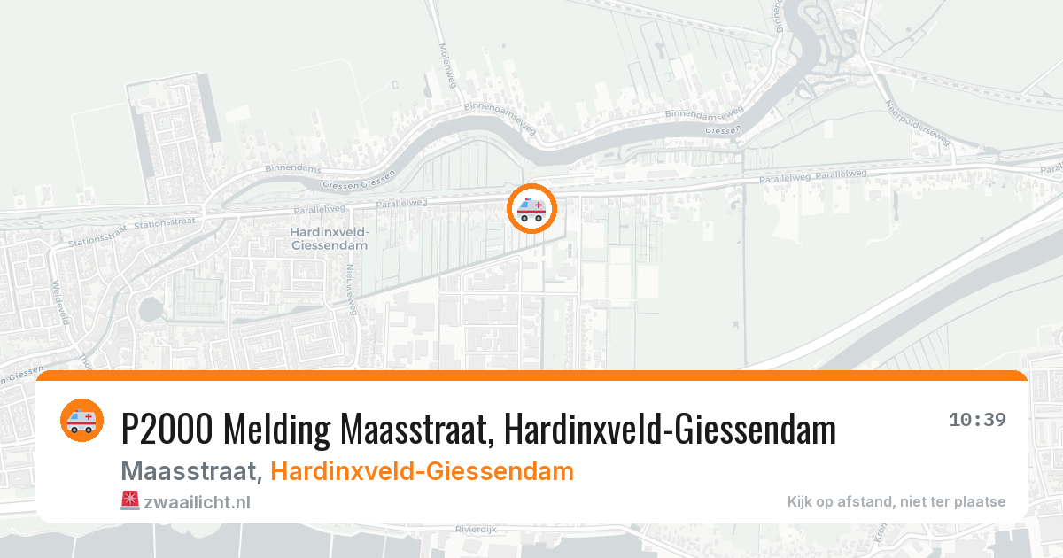 P2000 Melding Maasstraat, Hardinxveld-Giessendam — 27 feb 2026