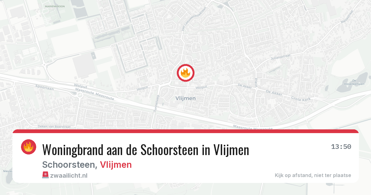 Woningbrand aan de Schoorsteen in Vlijmen — 14 mei 2026