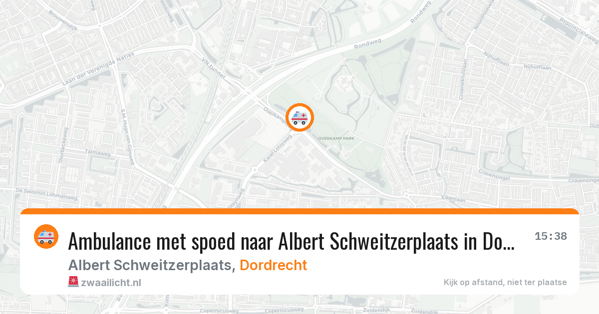 Ambulance met spoed naar Albert Schweitzerplaats in Dordrecht — 16 apr 2026