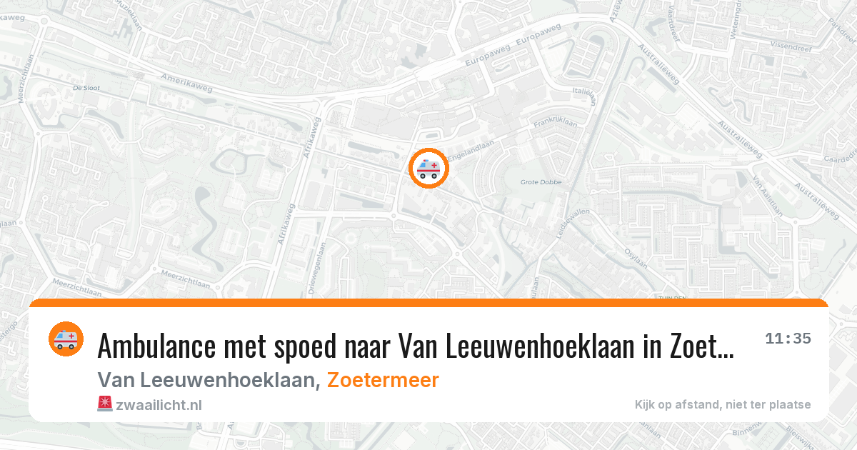 Ambulance met spoed naar Van Leeuwenhoeklaan in Zoetermeer — 2 aug 2026