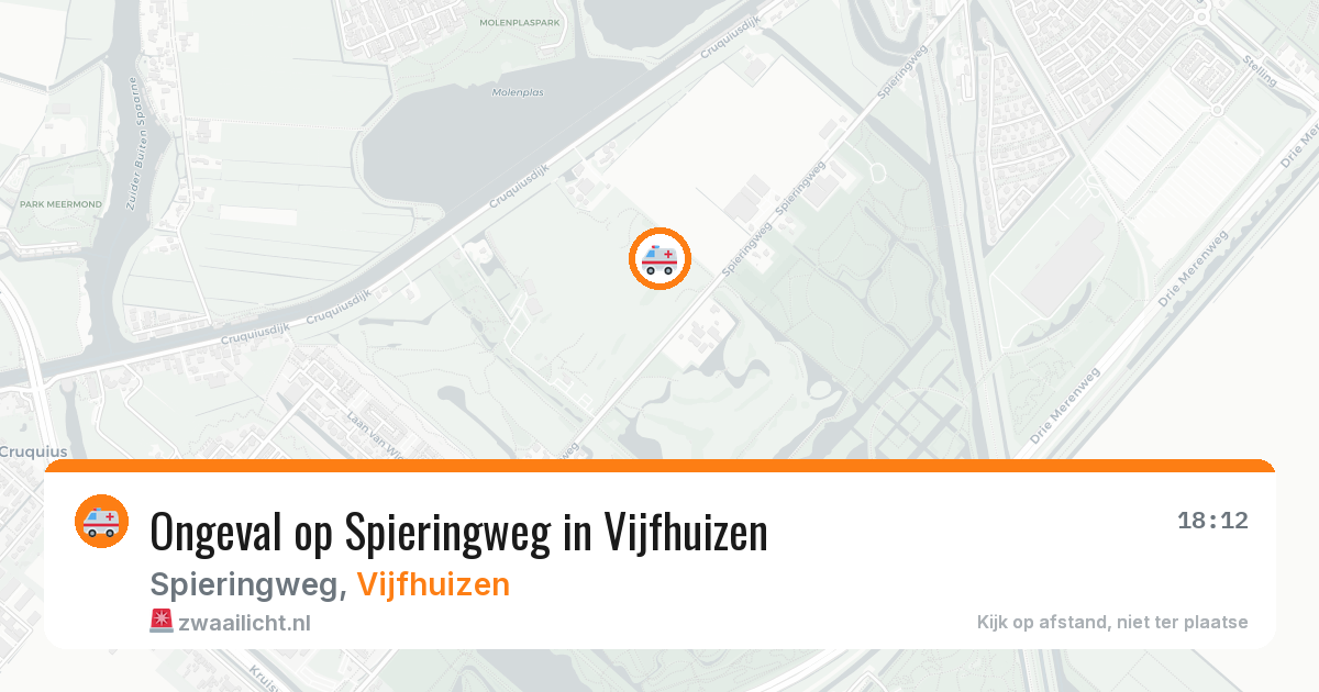 Ongeval op Spieringweg in Vijfhuizen — 5 apr 2026
