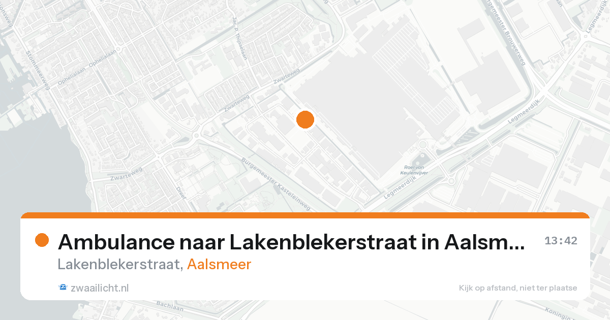 Ambulance naar Lakenblekerstraat in Aalsmeer — 15 aug 2026