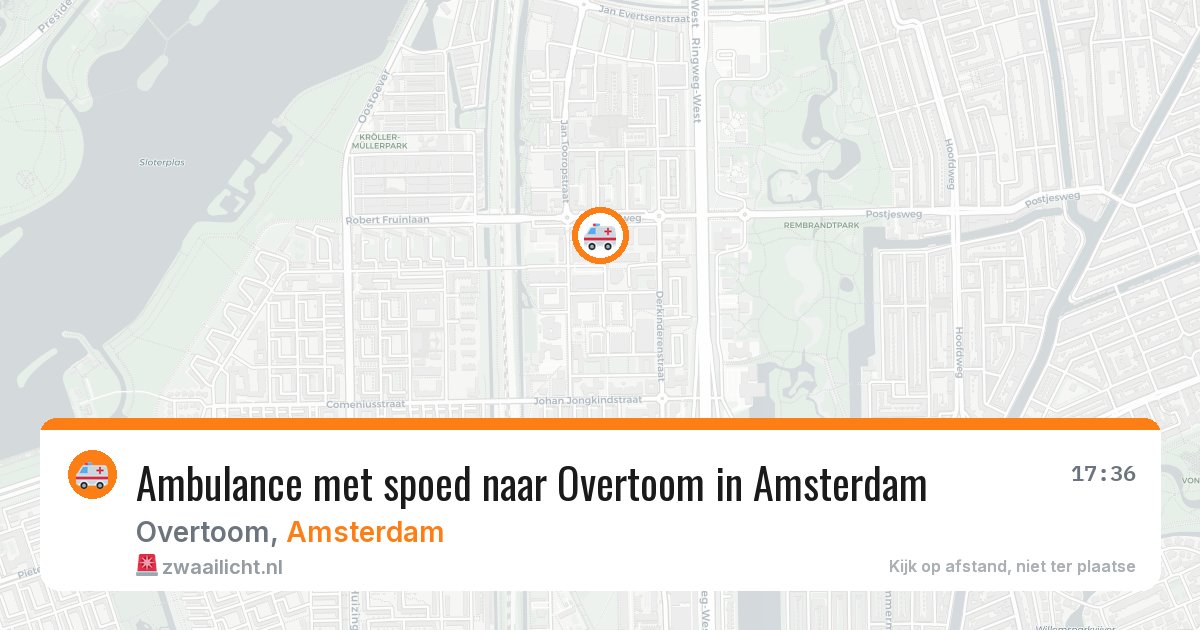 Ambulance met spoed naar Overtoom in Amsterdam — 17 apr 2026