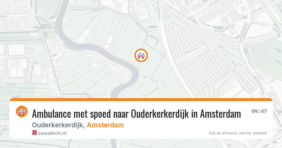 Ambulance met spoed naar Ouderkerkerdijk in Amsterdam — 9 jun 2026