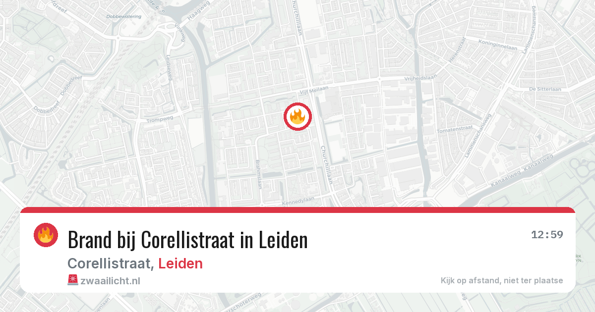 Brand bij Corellistraat in Leiden — 11 mei 2026