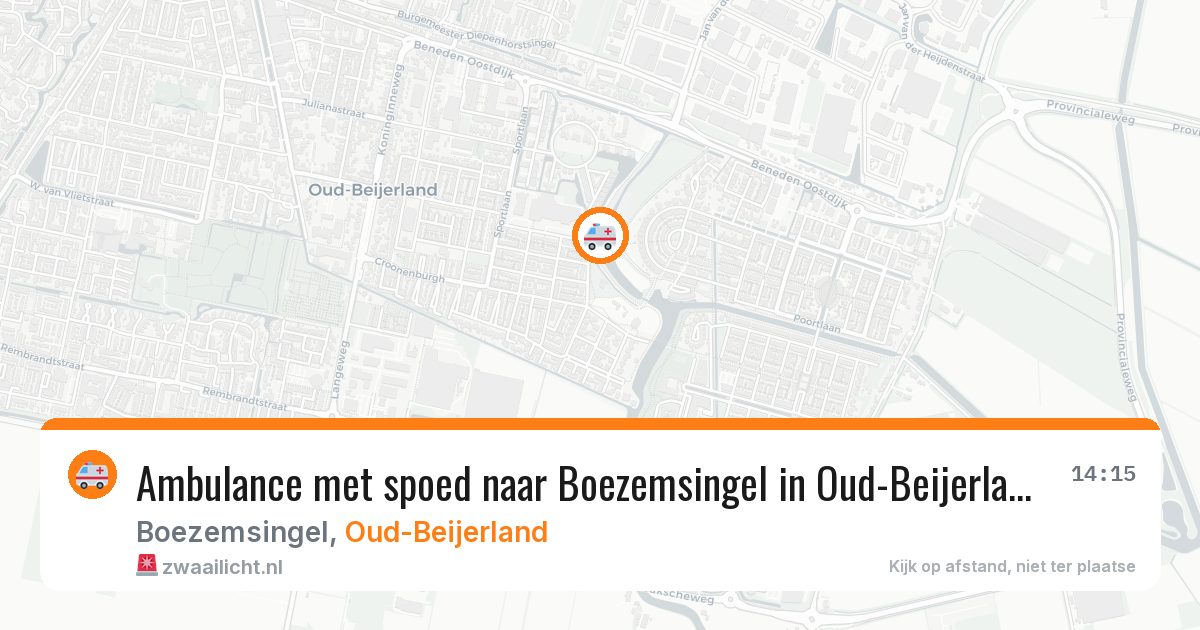 Ambulance met spoed naar Boezemsingel in Oud-Beijerland — 13 aug 2026
