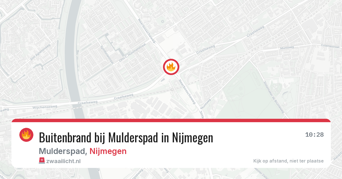 Buitenbrand bij Mulderspad in Nijmegen — 29 jul 2026
